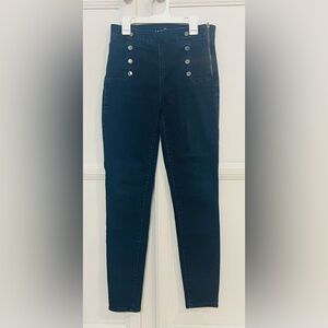 White House Black Market Button Jegging Women 2 High Rise Dark Side Zip